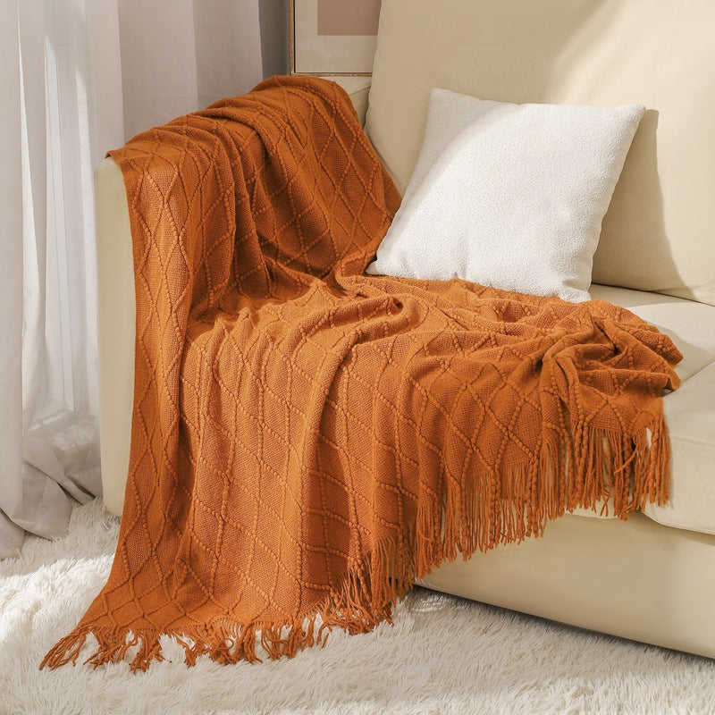 Women’s knitted blanket with textured wave pattern Bowlift