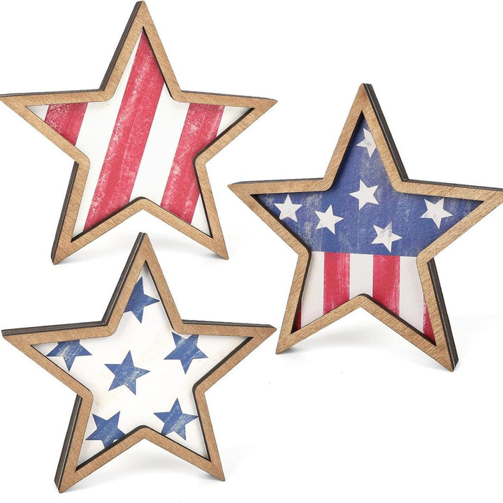 Unisex nan distressed layered farmhouse star wall sculpture with carved dimensional panels Bowlift