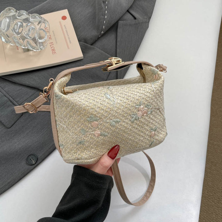 Embroidered Floral Mini Handbag Bowlift