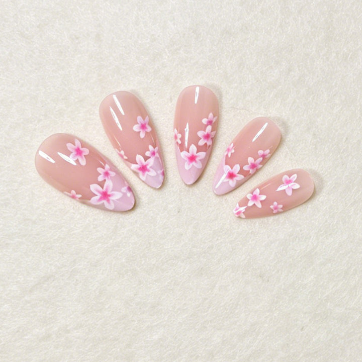 Floral Accent Stiletto Nail Art Set Bowlift