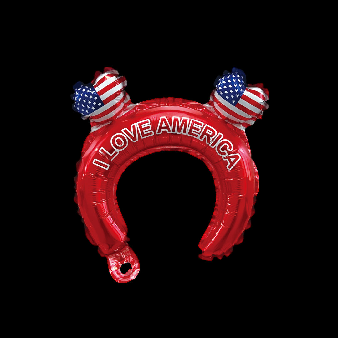 Unisex non-patriotic inflatable hairband with star ear bubbles and the inscription Bowlift