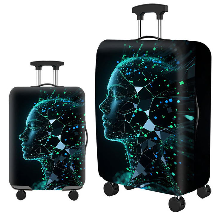 Tropical Leaf Print Hard Shell Luggage Bowlift