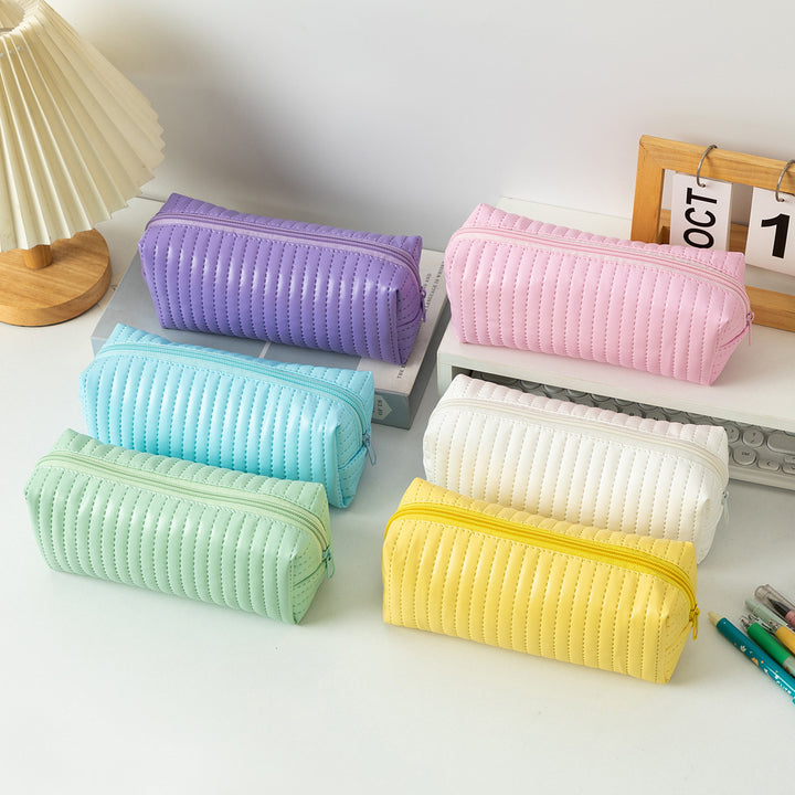 Textured Zippered Pencil Case Bowlift