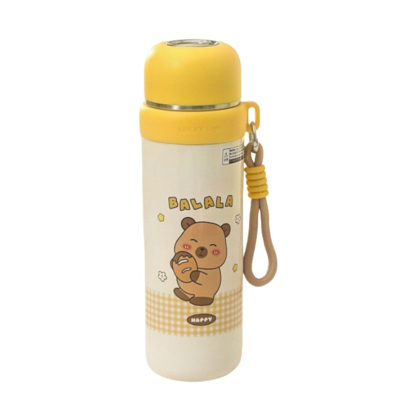 Women's Insulated Thermos Bottle with Fun Bear Design Bowlift