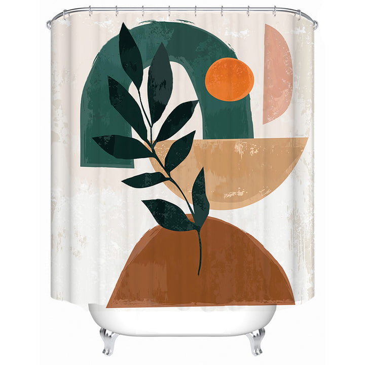 Abstract Botanical Print Shower Curtain Bowlift