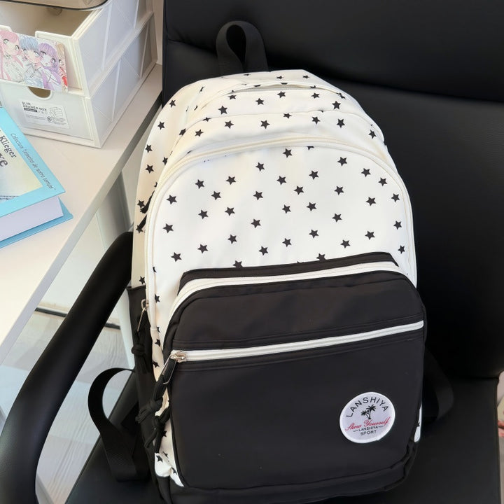 Star-Patterned Graphic Backpack