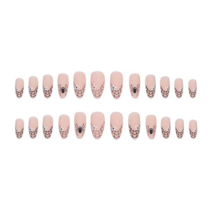 Creative artificial nails with spider web design Bowlift