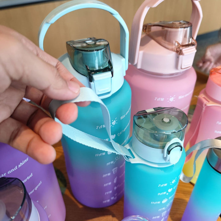 Ladies Motivating Water Bottle with Time Markers Bowlift