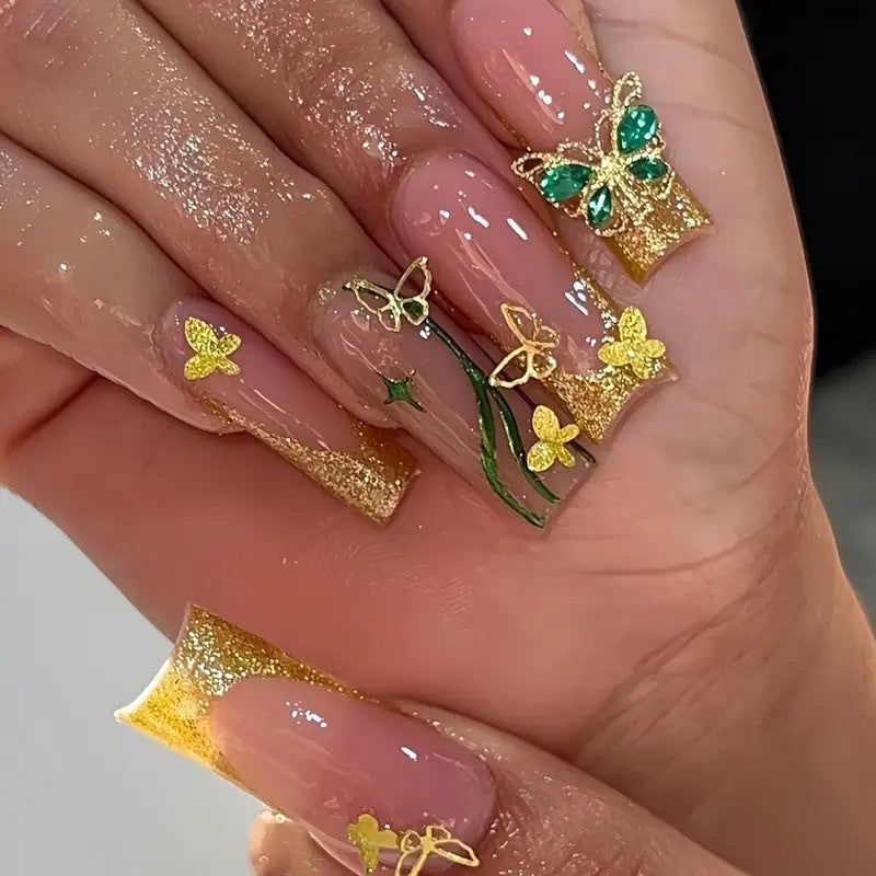 Decorative 3D Butterfly Nail Art Extensions Bowlift