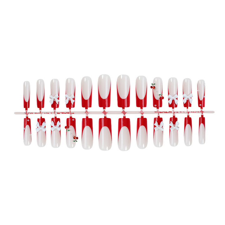 Creative nail set with festive cherry motifs Bowlift