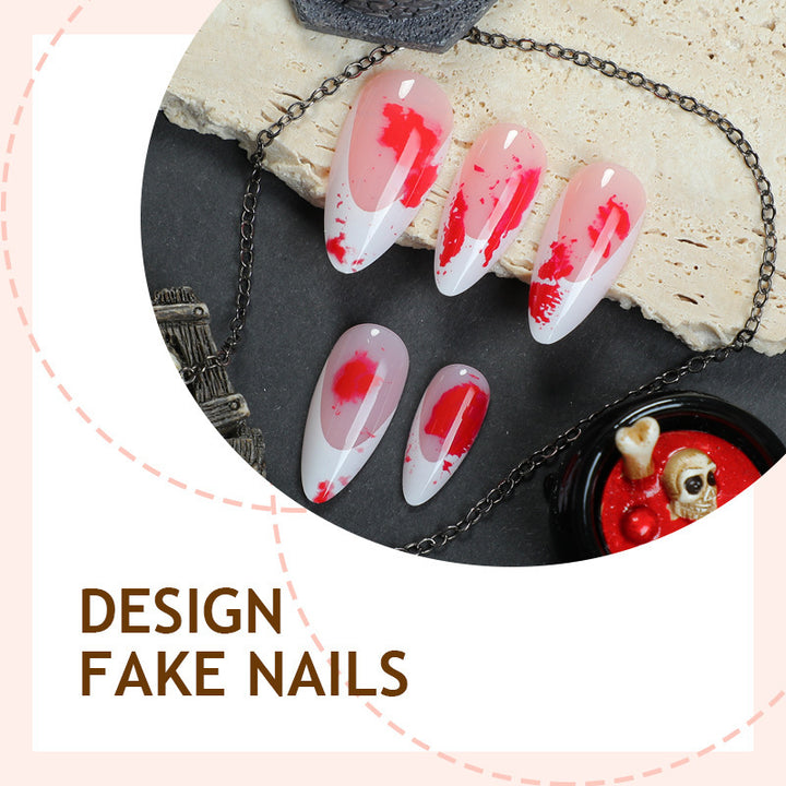 Acrylic nail set with creative flower and gradient color accents Bowlift
