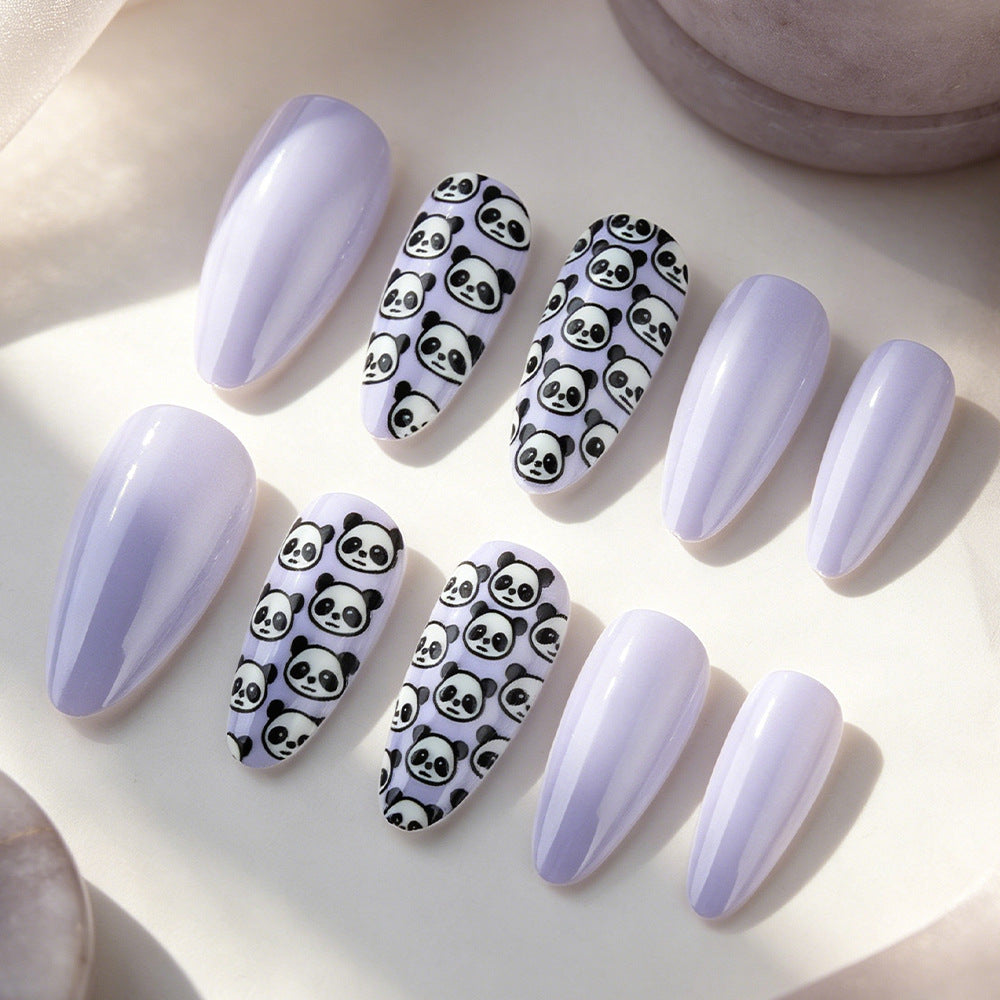 Artistic Panda-Themed Press-On Nail Set Bowlift