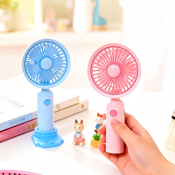 Ladies Portable Hand Fan with USB Charging Function and Flexible Stand Bowlift