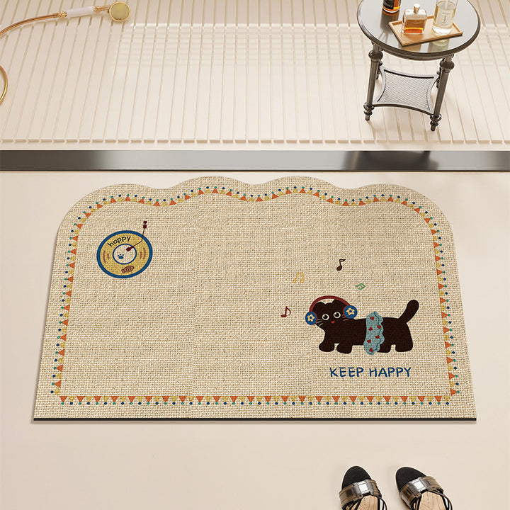 Playful Animal-Themed Kitchen Mat Bowlift