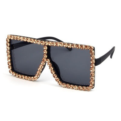 Women's oversized sunglasses with sparkly crystal frame Bowlift