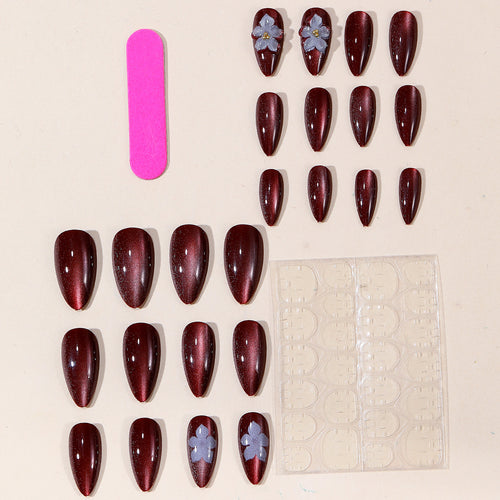 Elegant Floral Accented Nail Art Extensions Bowlift