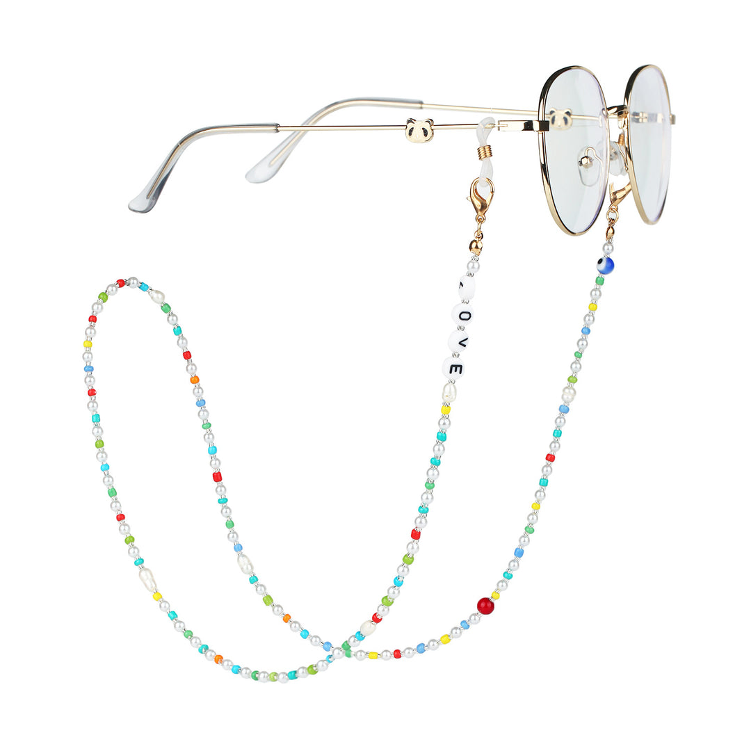 Fashionable glasses strap with colorful beads Bowlift