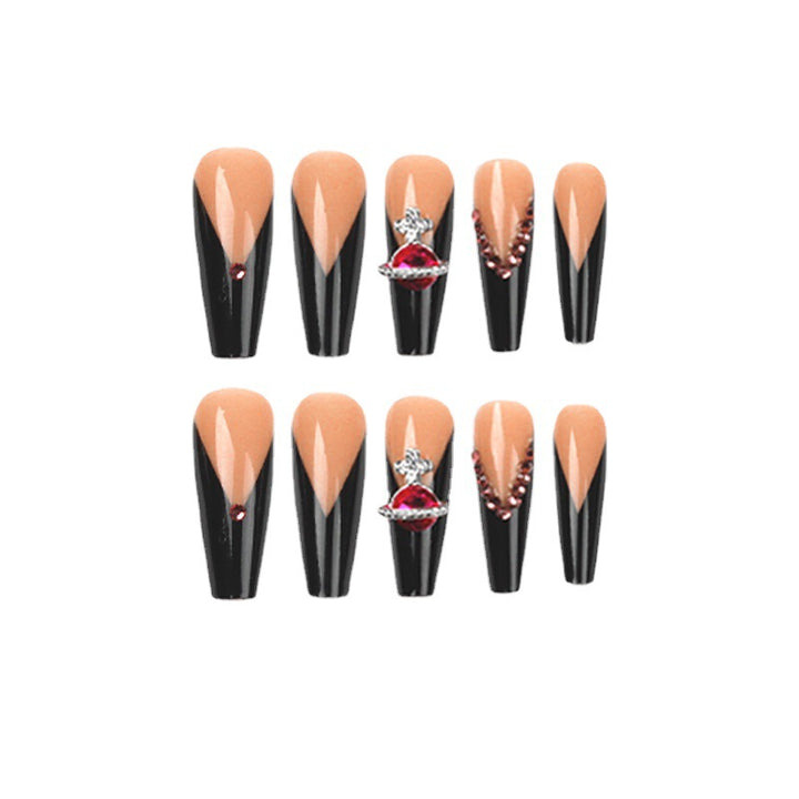 Artful Nail Art with Rhinestones and Shine Bowlift