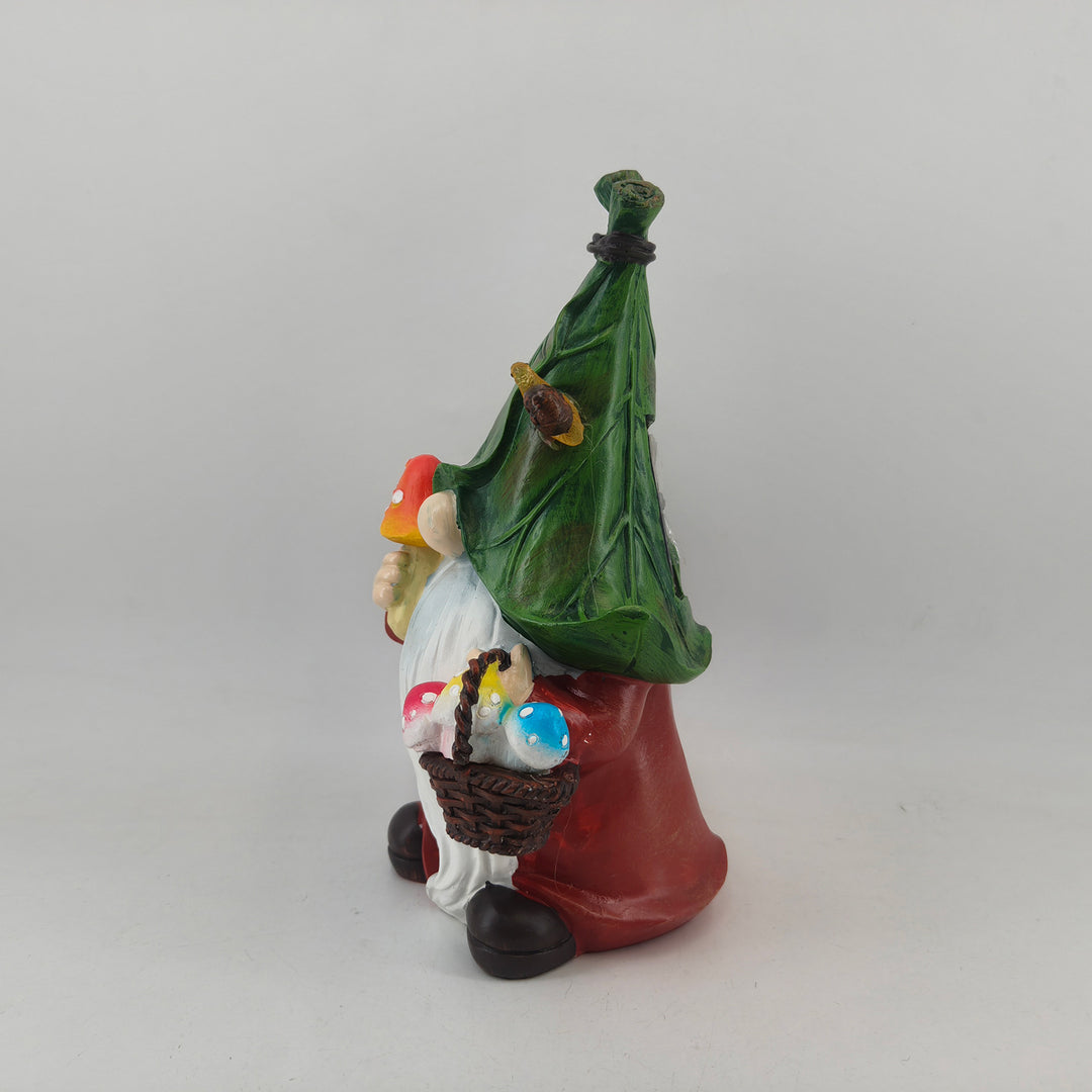 Outdoor Solar LED Mushroom Gnome Garden Statue Light Bowlift