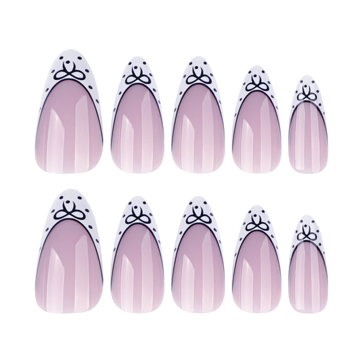 Artistic Stiletto Nails with Elegant Floral Design Bowlift