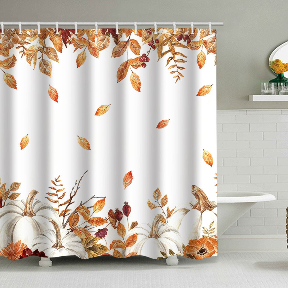 Artistic Pumpkin Print Shower Curtain Bowlift