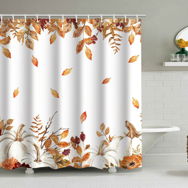 Artistic Pumpkin Print Shower Curtain Bowlift