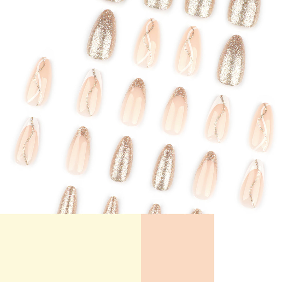 Artful nail art with elegant gold design Bowlift