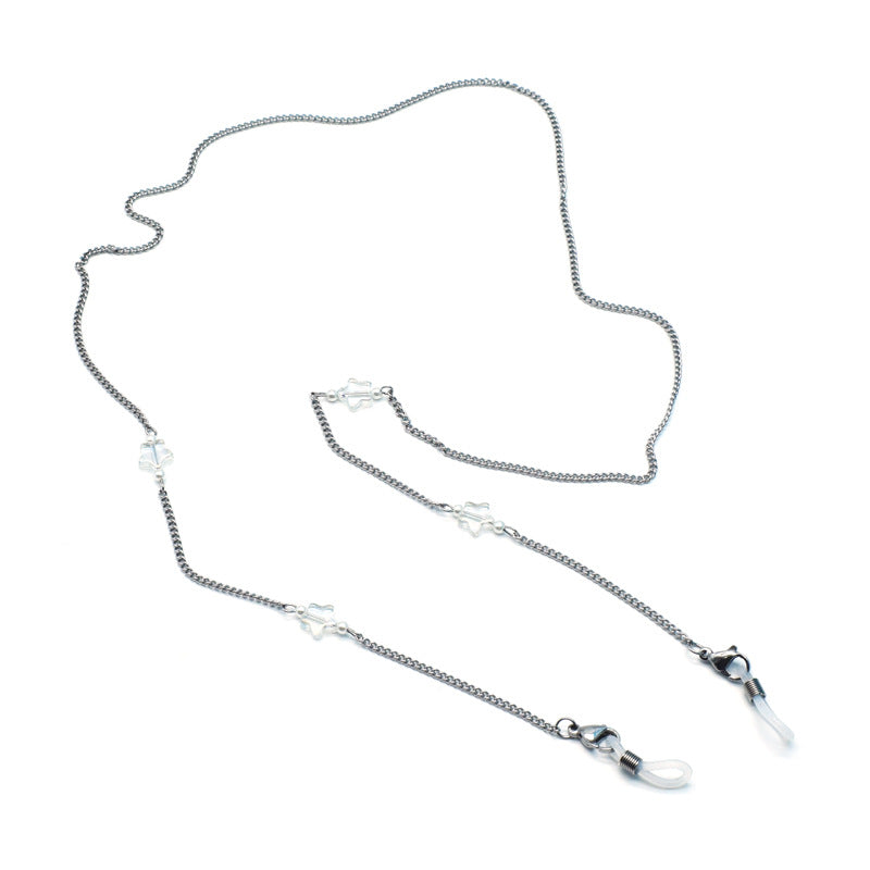 Stylish Eyewear Retainer Chain with Decorative Accents Bowlift