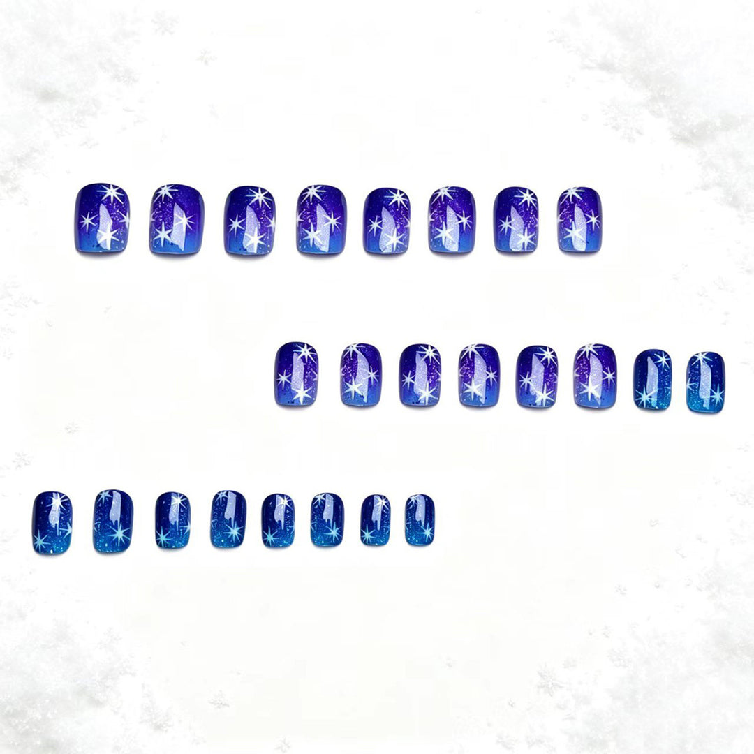 Artificial nails with sparkling star pattern Bowlift