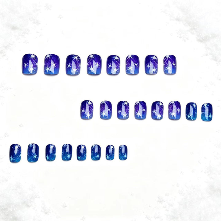 Artificial nails with sparkling star pattern Bowlift