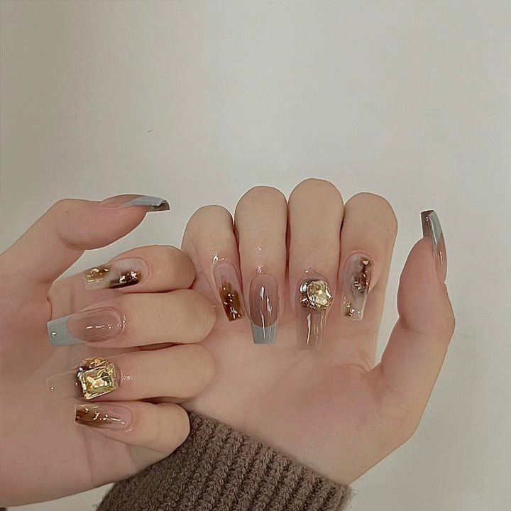 Ombre Press-On Nails with Glossy Finish Bowlift