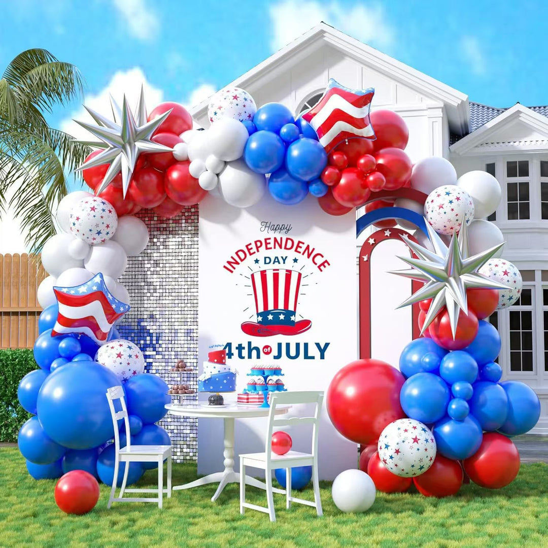 Unisex nan extra large balloon garland and column decor for outdoor parties with star foil accents Bowlift
