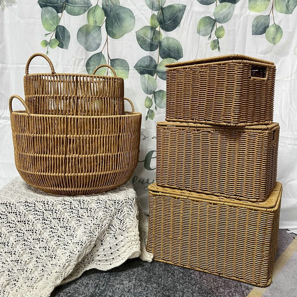 Contemporary Rectangular Woven Storage Bin Bowlift