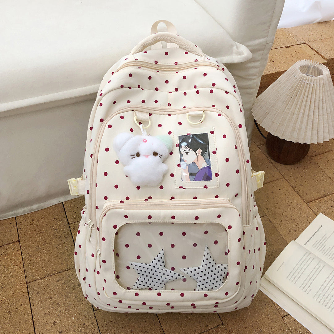 Cute Polka Dot Themed Stylish Backpack
