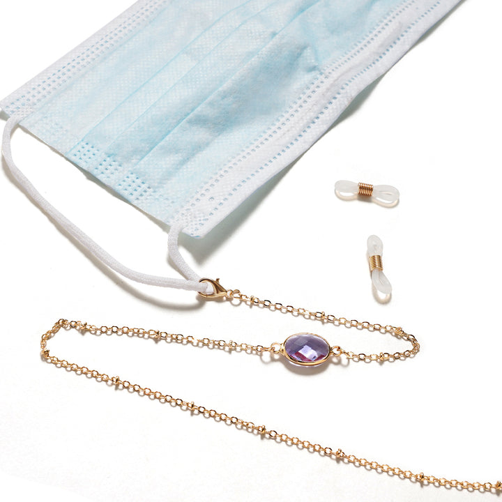 Chic Gemstone-Accented Eyewear Chain Bowlift