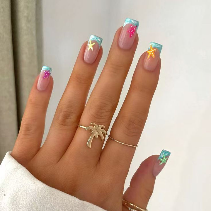 Creative Nail Art Set with Tropical Beach Style Bowlift