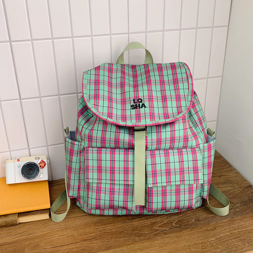 Checked Pattern Backpack