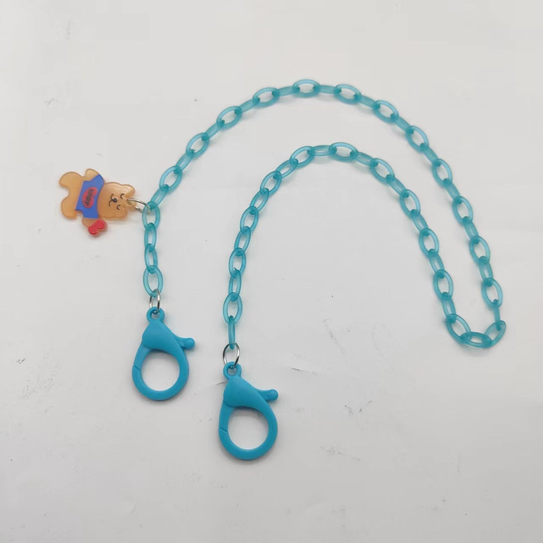 Glasses strap made of transparent resin with rainbow pendant Bowlift