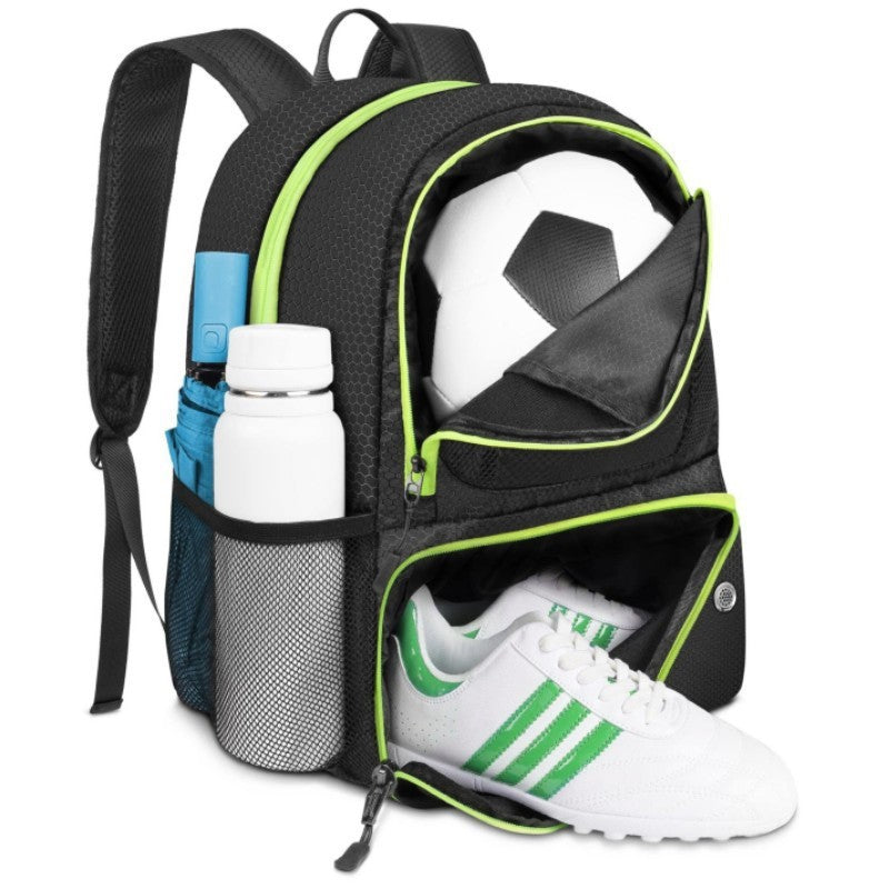 Sporty backpack with compartments for soccer, water bottle, and shoes Bowlift