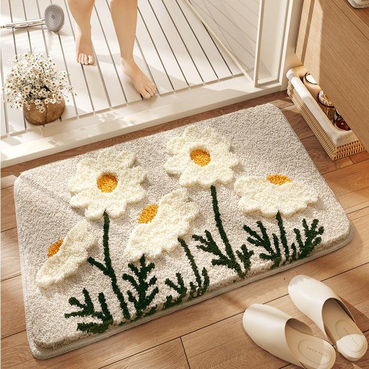 Floral Design Bath Mat Bowlift