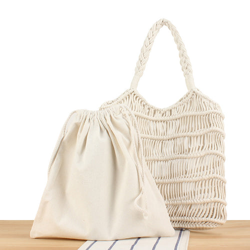Braided tote bag with inner pouch Bowlift