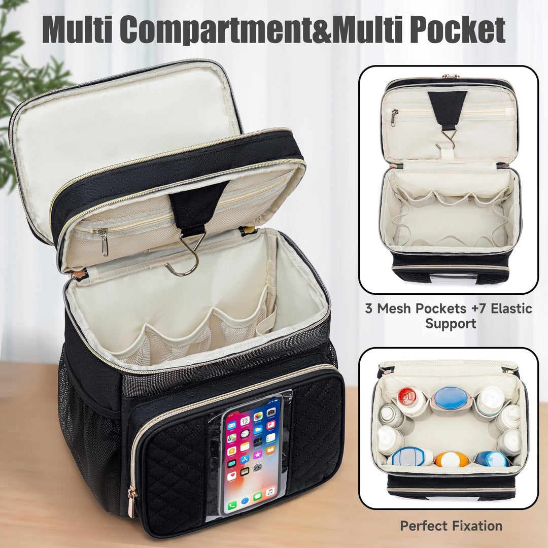Cosmetic organizer bag with practical compartments Bowlift
