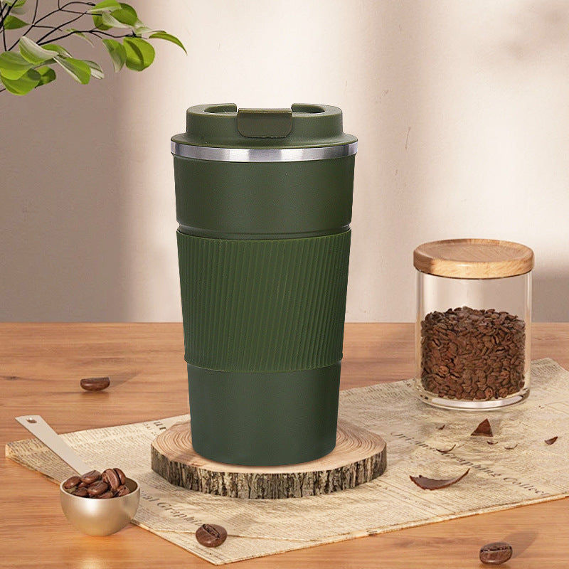 Insulated Stainless Steel Travel Coffee Tumbler with Leakproof Lid and Carry Strap Bowlift