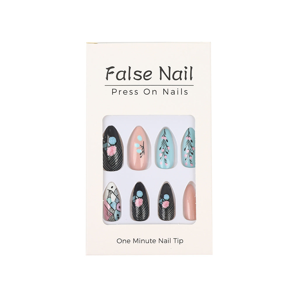 Artificial nails with floral accents Bowlift