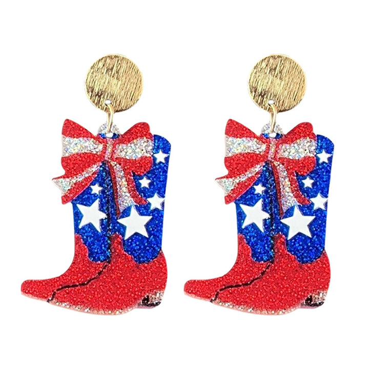 Women's shimmering statement earrings with star and fireworks design made of acrylic Bowlift