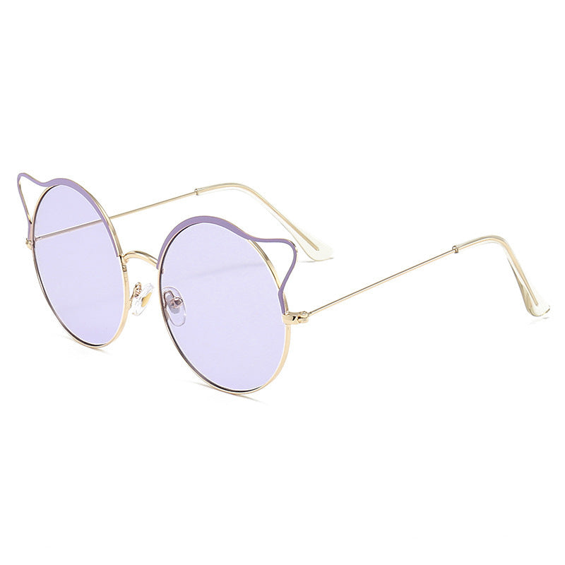 Fashionable Cat-Eye Sunglasses with Mirrored Lenses Bowlift