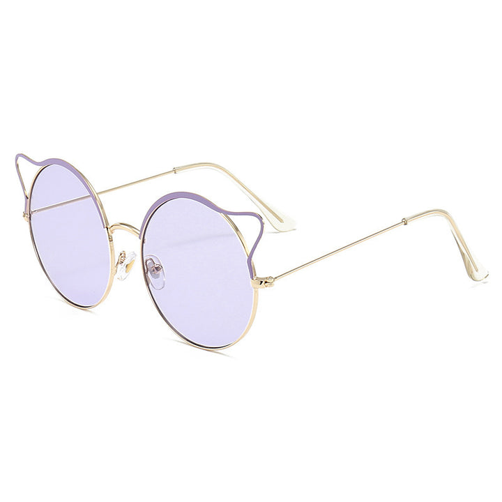Fashionable Cat-Eye Sunglasses with Mirrored Lenses Bowlift