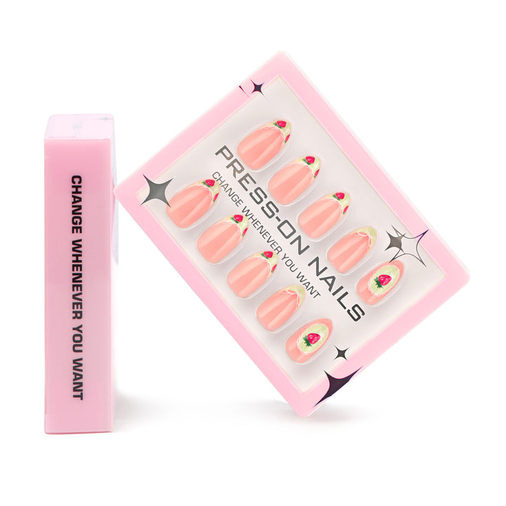 Artificial Press-On Nails with Floral Design Bowlift
