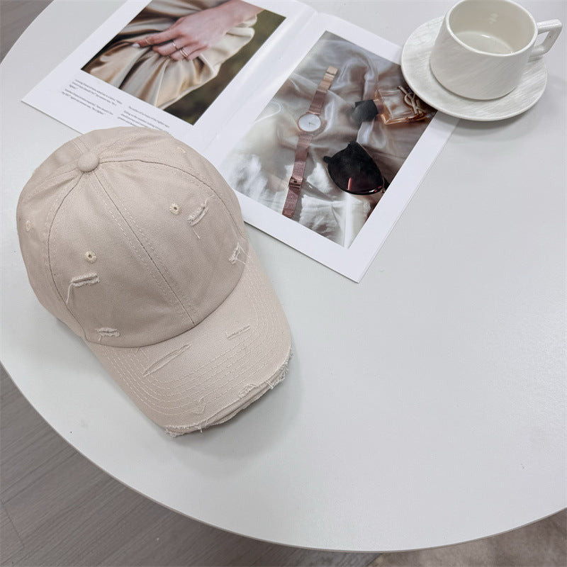 Men's Distressed Vintage-Style Baseball Cap Bowlift