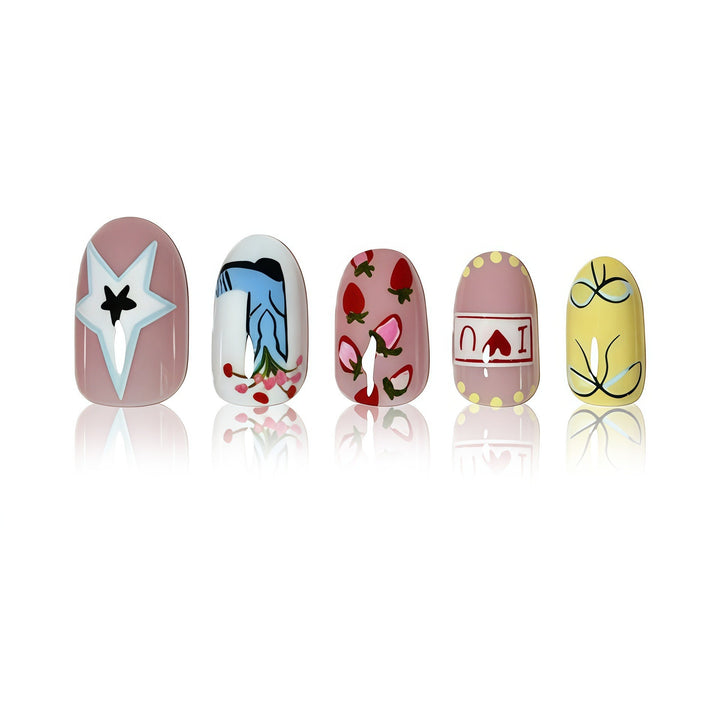 Artistic Themed Acrylic Nail Enhancements Bowlift